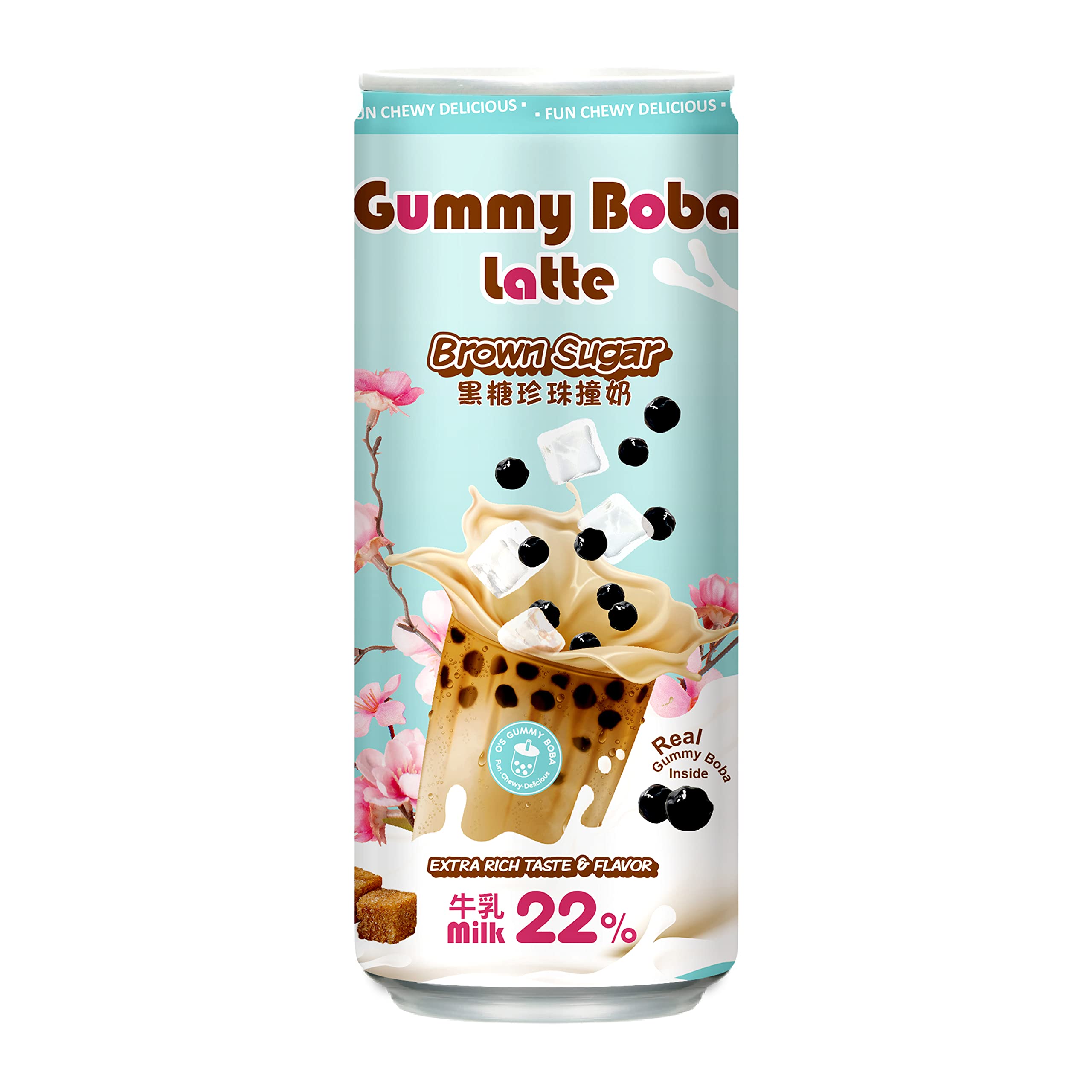 Amazon.com : O's Bubble Gummy Boba Latte Canned Bubble Tea Drink